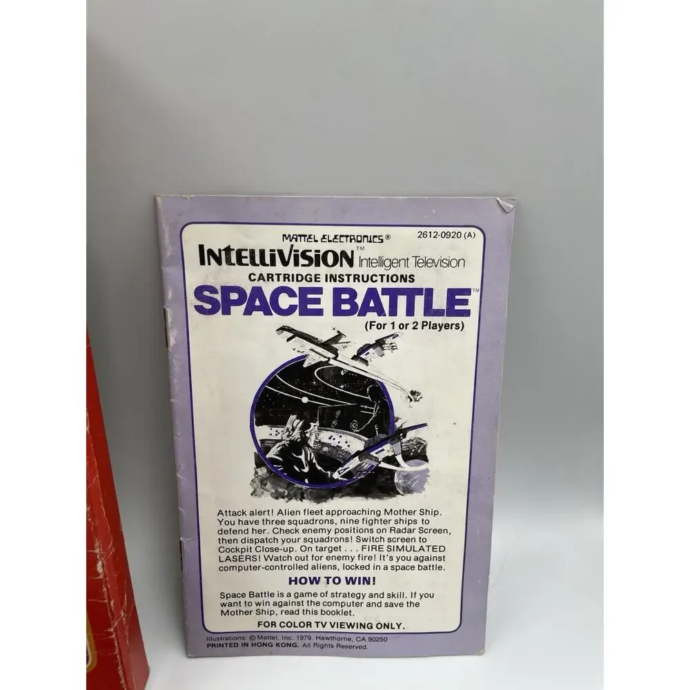 Intellivision Space Battle CIB Manual Overlays Box Tested Working Mattel 1979